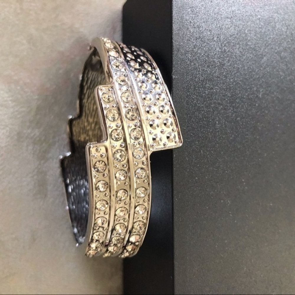 Charming Charlie Silver Tone Hinged Bracelet - Picture 4 of 9